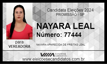 Candidato NAYARA LEAL 2024 - PROMISSÃO - Eleições