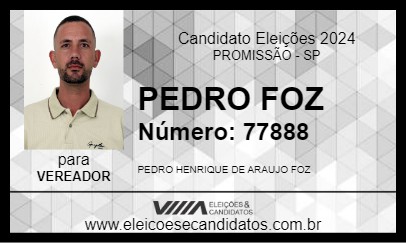 Candidato PEDRO FOZ 2024 - PROMISSÃO - Eleições