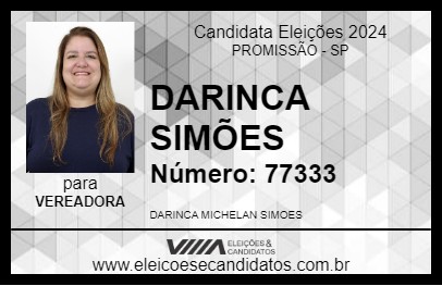 Candidato DARINCA SIMÕES 2024 - PROMISSÃO - Eleições