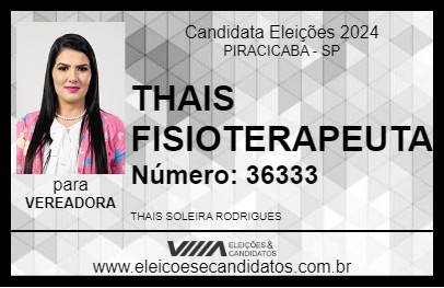 Candidato THAIS FISIOTERAPEUTA 2024 - PIRACICABA - Eleições