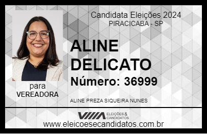 Candidato ALINE DELICATO 2024 - PIRACICABA - Eleições