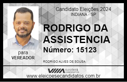 Candidato RODRIGO DA ASSISTENCIA 2024 - INDIANA - Eleições