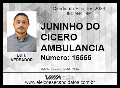 Candidato JUNINHO DO CICERO AMBULANCIA 2024 - INDIANA - Eleições