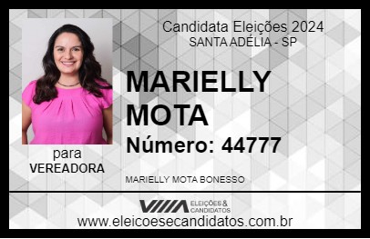 Candidato MARIELLY MOTA 2024 - SANTA ADÉLIA - Eleições