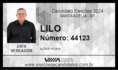 Candidato LILO 2024 - SANTA ADÉLIA - Eleições