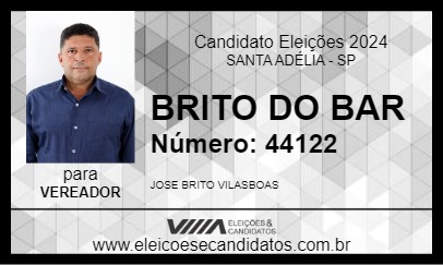 Candidato BRITO DO BAR 2024 - SANTA ADÉLIA - Eleições