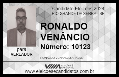 Candidato RONALDO VENÂNCIO 2024 - RIO GRANDE DA SERRA - Eleições