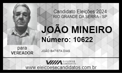 Candidato JOÃO MINEIRO 2024 - RIO GRANDE DA SERRA - Eleições