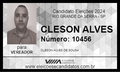 Candidato CLESON ALVES 2024 - RIO GRANDE DA SERRA - Eleições