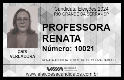 Candidato PROFESSORA RENATA 2024 - RIO GRANDE DA SERRA - Eleições