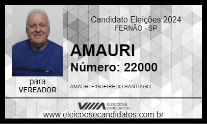 Candidato AMAURI 2024 - FERNÃO - Eleições