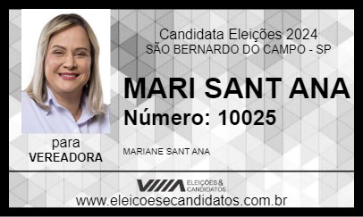 Candidato MARI SANT ANA 2024 - SÃO BERNARDO DO CAMPO - Eleições