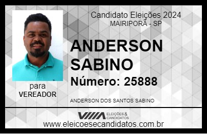 Candidato ANDERSON SABINO 2024 - MAIRIPORÃ - Eleições