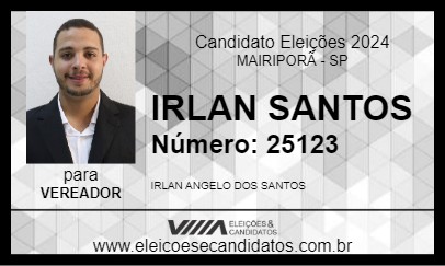 Candidato IRLAN SANTOS 2024 - MAIRIPORÃ - Eleições