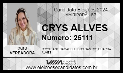 Candidato CRYS ALLVES 2024 - MAIRIPORÃ - Eleições