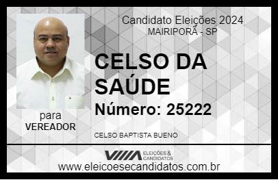 Candidato CELSO DA SAÚDE  2024 - MAIRIPORÃ - Eleições