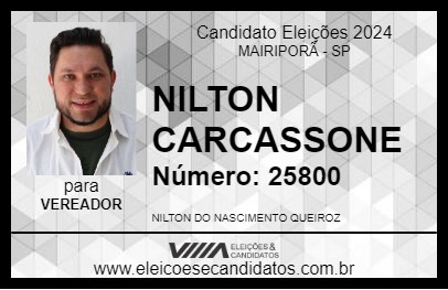 Candidato NILTON CARCASSONE 2024 - MAIRIPORÃ - Eleições