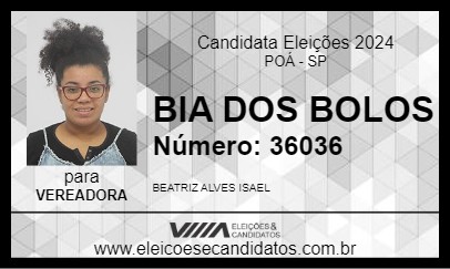 Candidato BIA DOS BOLOS 2024 - POÁ - Eleições