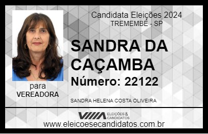 Candidato SANDRA DA CAÇAMBA 2024 - TREMEMBÉ - Eleições