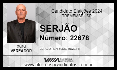 Candidato SERJÃO 2024 - TREMEMBÉ - Eleições