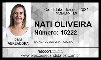 Candidato NATI OLIVEIRA 2024 - PARAÍSO - Eleições