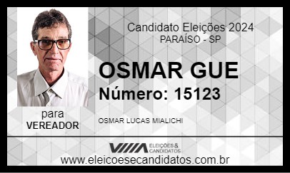 Candidato OSMAR GUE 2024 - PARAÍSO - Eleições