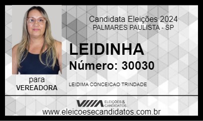 Candidato LEIDINHA 2024 - PALMARES PAULISTA - Eleições