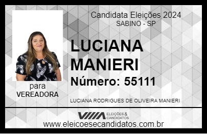 Candidato LUCIANA MANIERI 2024 - SABINO - Eleições