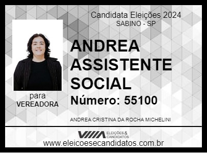 Candidato ANDREA ASSISTENTE SOCIAL 2024 - SABINO - Eleições