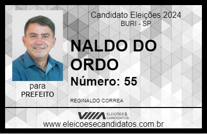 Candidato NALDO DO ORDO 2024 - BURI - Eleições