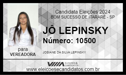 Candidato JÔ LEPINSKY 2024 - BOM SUCESSO DE ITARARÉ - Eleições