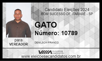 Candidato GATO 2024 - BOM SUCESSO DE ITARARÉ - Eleições