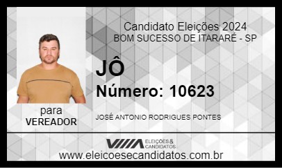 Candidato JÔ 2024 - BOM SUCESSO DE ITARARÉ - Eleições