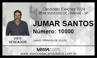 Candidato JUMAR SANTOS 2024 - BOM SUCESSO DE ITARARÉ - Eleições