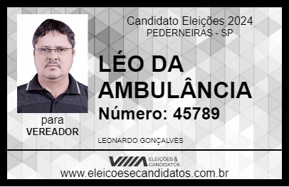 Candidato LÉO DA AMBULÂNCIA 2024 - PEDERNEIRAS - Eleições