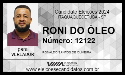 Candidato RONI DO ÓLEO 2024 - ITAQUAQUECETUBA - Eleições