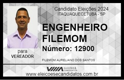 Candidato ENGENHEIRO FILEMOM  2024 - ITAQUAQUECETUBA - Eleições