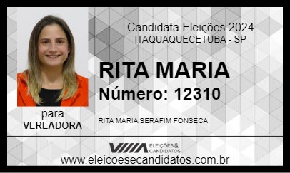 Candidato RITA MARIA 2024 - ITAQUAQUECETUBA - Eleições