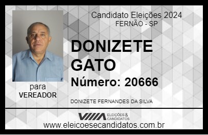 Candidato DONIZETE GATO 2024 - FERNÃO - Eleições