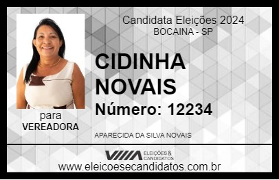 Candidato CIDINHA NOVAIS 2024 - BOCAINA - Eleições