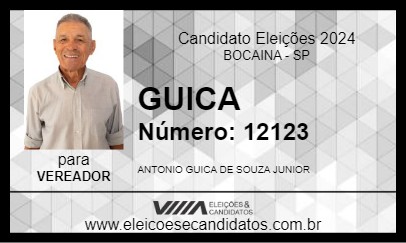 Candidato GUICA 2024 - BOCAINA - Eleições