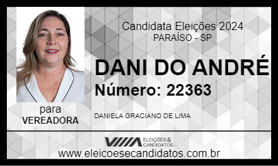 Candidato DANI DO ANDRÉ 2024 - PARAÍSO - Eleições