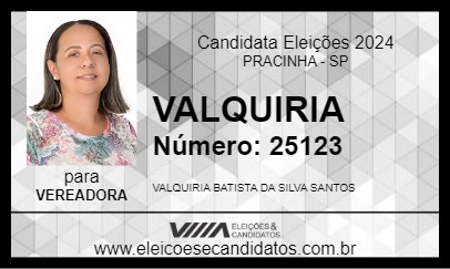 Candidato VALQUIRIA 2024 - PRACINHA - Eleições