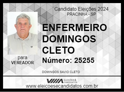 Candidato ENFERMEIRO DOMINGOS CLETO 2024 - PRACINHA - Eleições