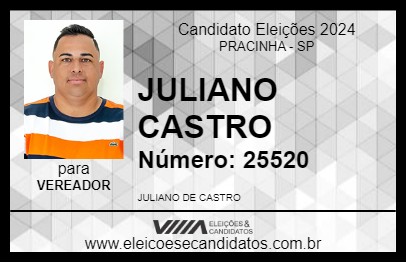 Candidato JULIANO CASTRO 2024 - PRACINHA - Eleições