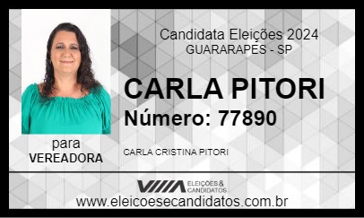 Candidato CARLA PITORI 2024 - GUARARAPES - Eleições