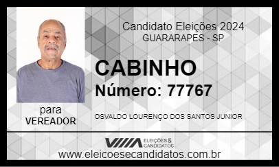 Candidato CABINHO 2024 - GUARARAPES - Eleições