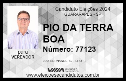 Candidato PIO DA TERRA BOA 2024 - GUARARAPES - Eleições