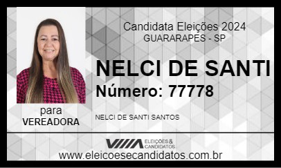 Candidato NELCI DE SANTI 2024 - GUARARAPES - Eleições