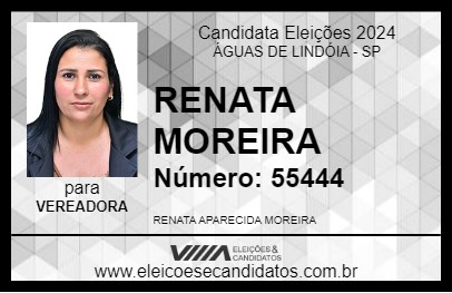 Candidato RENATA MOREIRA 2024 - ÁGUAS DE LINDÓIA - Eleições